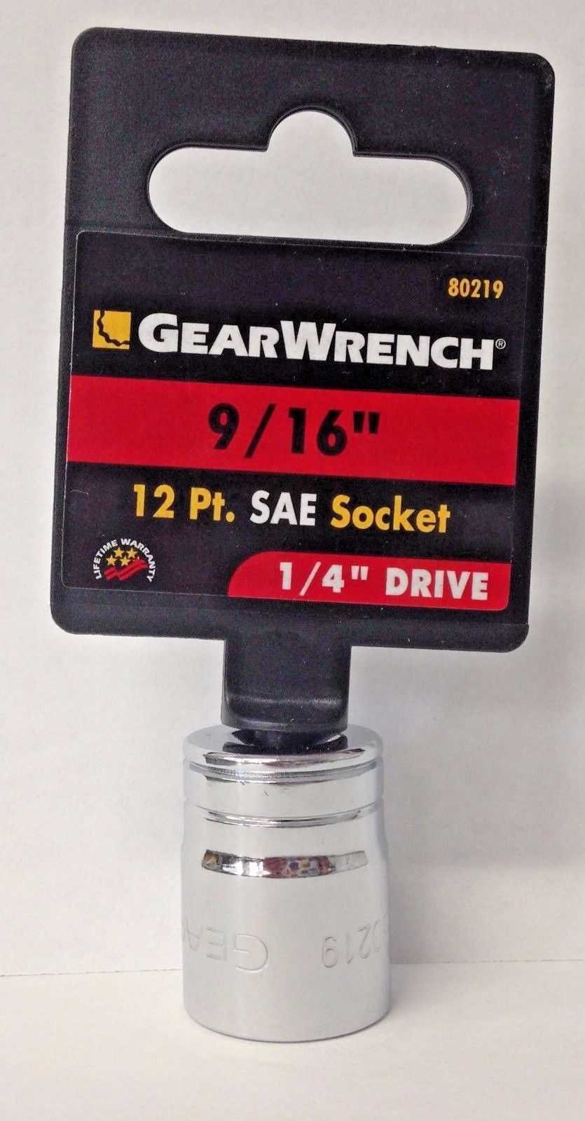 GearWrench 80219 1/4" Drive 12 Point Standard SAE Socket 9/16"