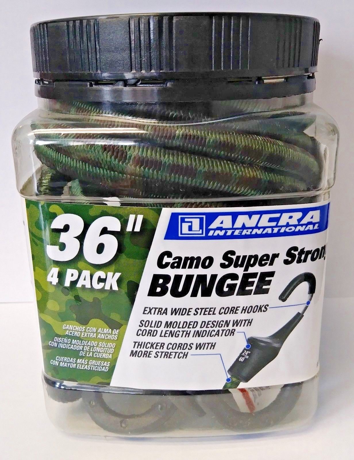 Ancra 95730 36" Camo Super Strong Bungee Cords 4 Pack