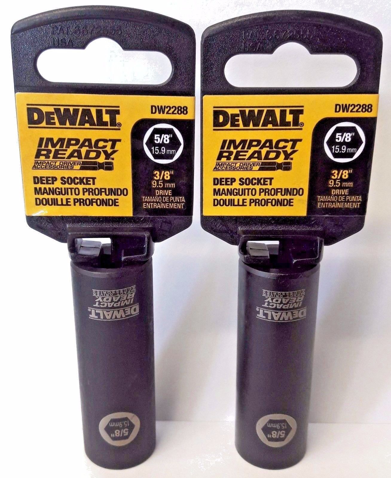 Dewalt DW2288 Impact Ready Deep Socket 5/8" 3/8 Drive 2PCS