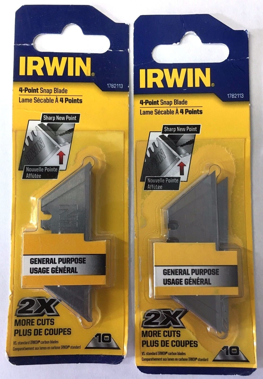 IRWIN 1782113 4-Point Carbon Utility Blades 2-10 Packs