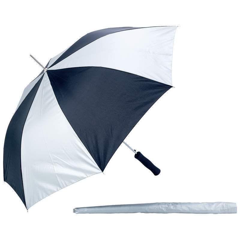 All-Weather GFUMSB 48" Auto-Open Black & Silver  Umbrella