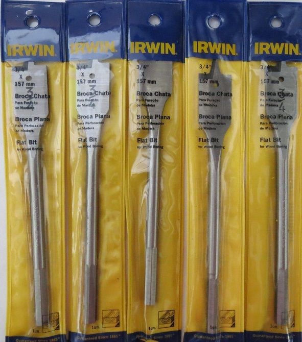 Irwin 3/4" Flat Wood Boring Bit IW692 5PCS