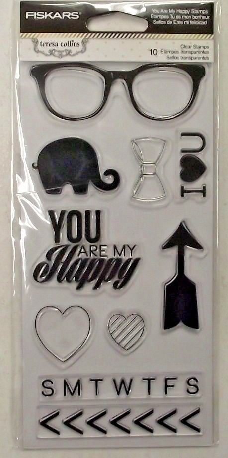 Fiskars 106000-1001 Teresa Collins - Clear Acrylic Stamps - You Are My Happy