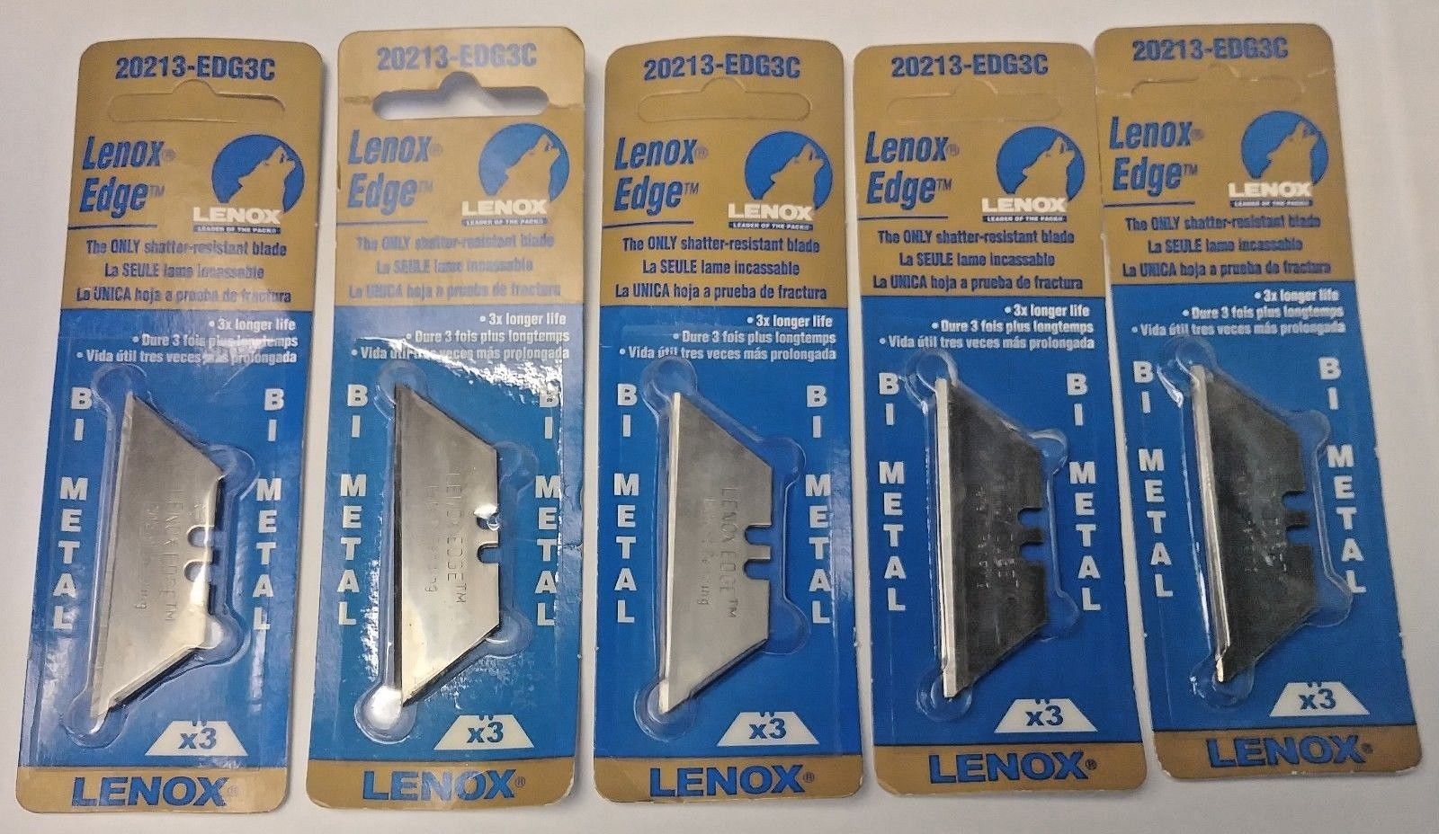 Lenox Edge 20213-EDG3C Bi-Metal Utility Blade (5 Packs of 3) 15 Blades