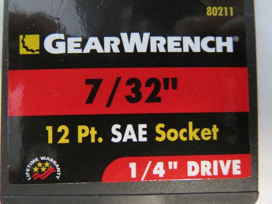 GearWrench 80211 7/32" 1/4" Drive 12 Point Socket 2 Packs