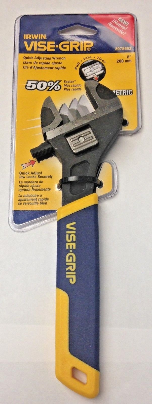 Irwin Vise-Grip 2078602 8" Metric Quick Adjusting Wrench