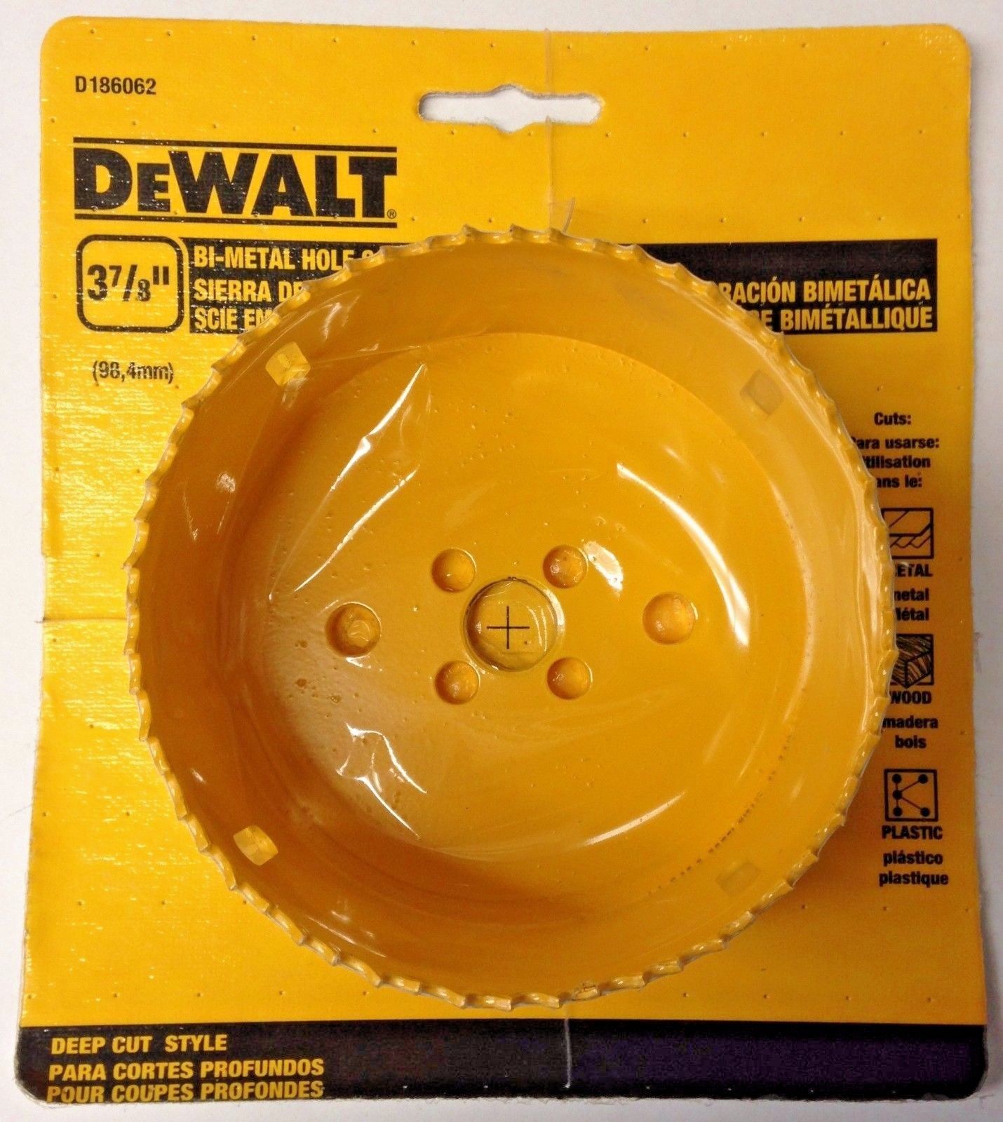 Dewalt D186062 3-7/8" Deep Cut Style Bi-Metal Hole Saw USA