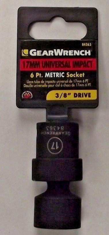 GearWrench 84363 - 3/8" Drive 17mm 6 Point Universal Impact Socket