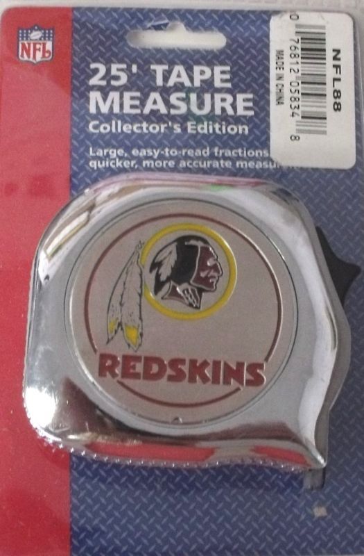 Great Neck Official NFL License 1" x 25' Tape Measure Washington Redskins NFL88