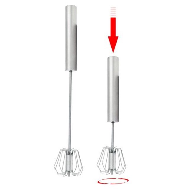 Home Expressions KI-7100 Twist Top Whisk Stainless Steel Self Mixer Whisk