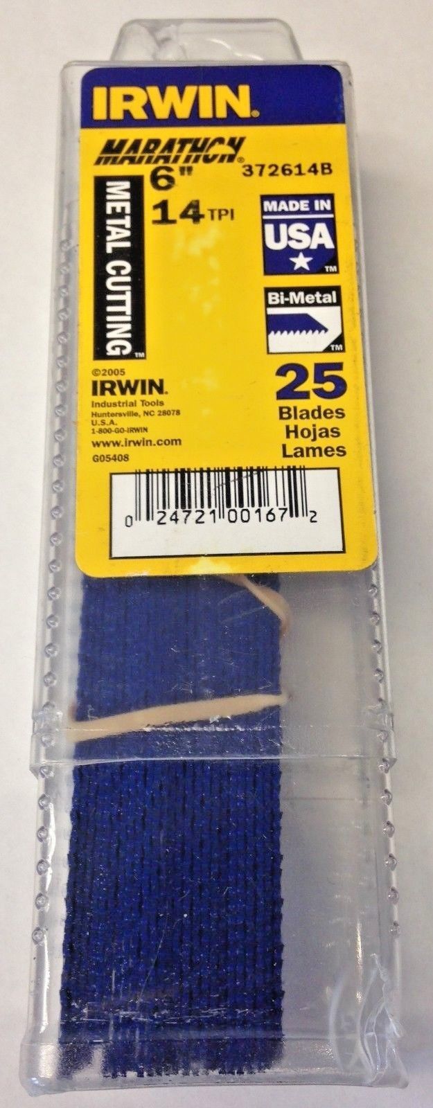 Irwin Marathon 372614B 6" x 14TPI Metal Cutting Reciprocating Blades 25 Pack USA