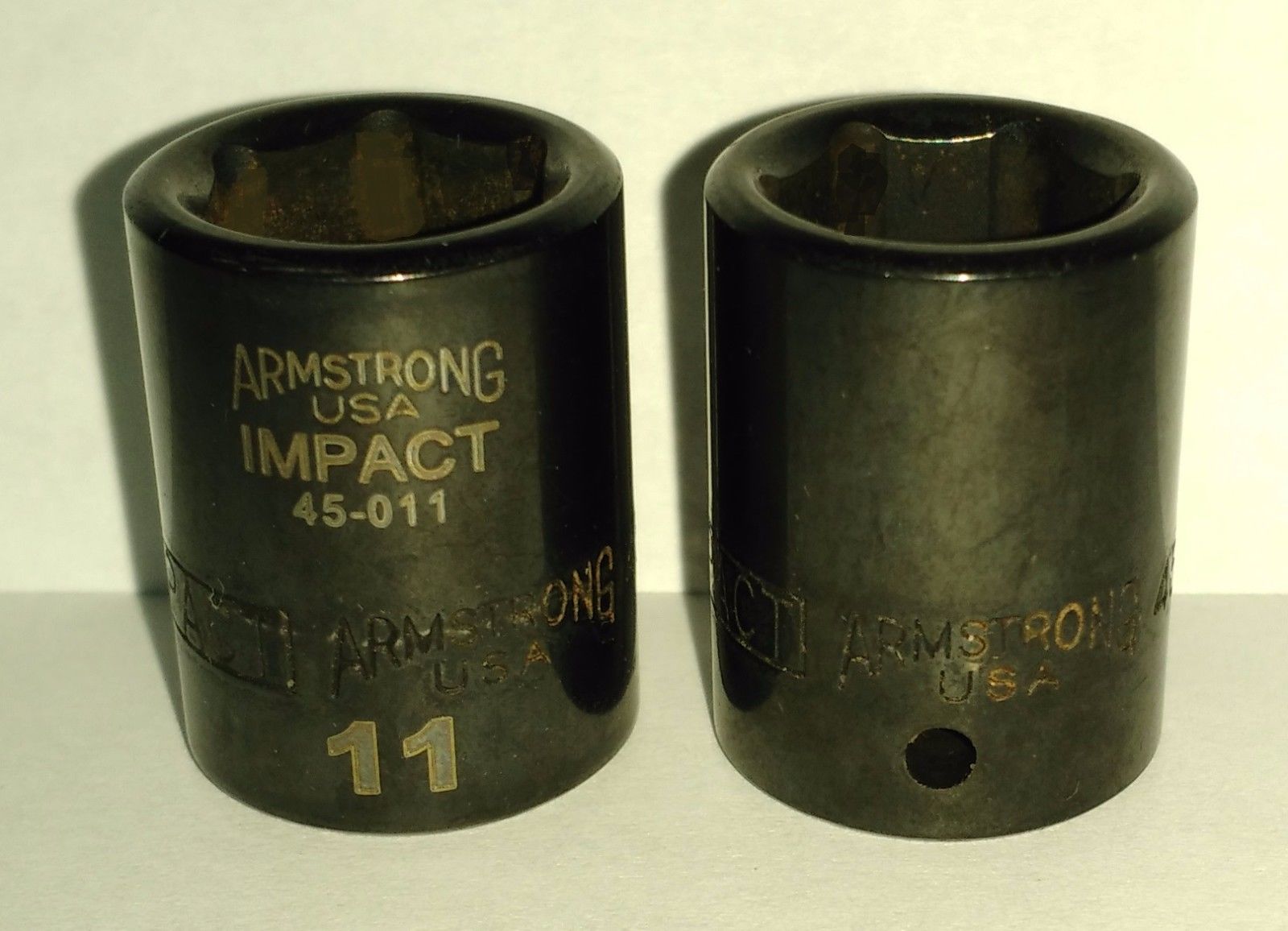 Armstrong 45-011 1/4" Drive 6 Point Impact Socket 11mm USA 2PCS