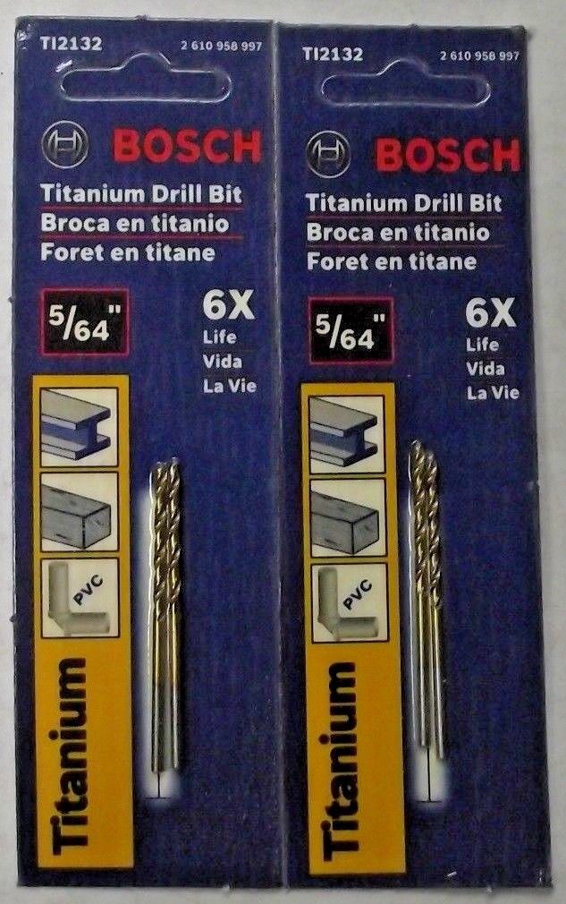 Bosch TI2132 5/64" Titanium Jobber Drill Bit Carded 2-2 Packs