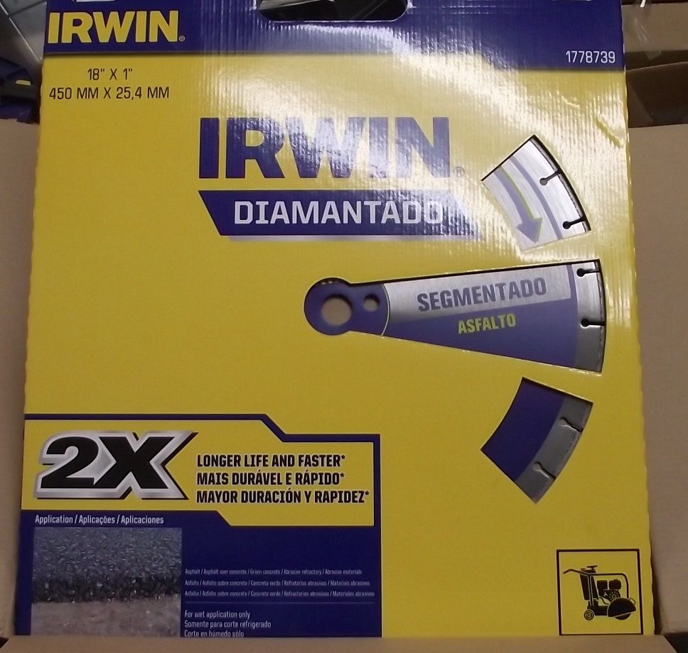 Irwin 1778739 18" x 1" Segmented Diamond Saw Blade