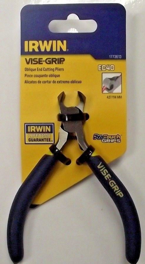 Irwin VISE-GRIP 1773613 4-1/2 Inch Oblique End Cutting Pliers With Spring EC40