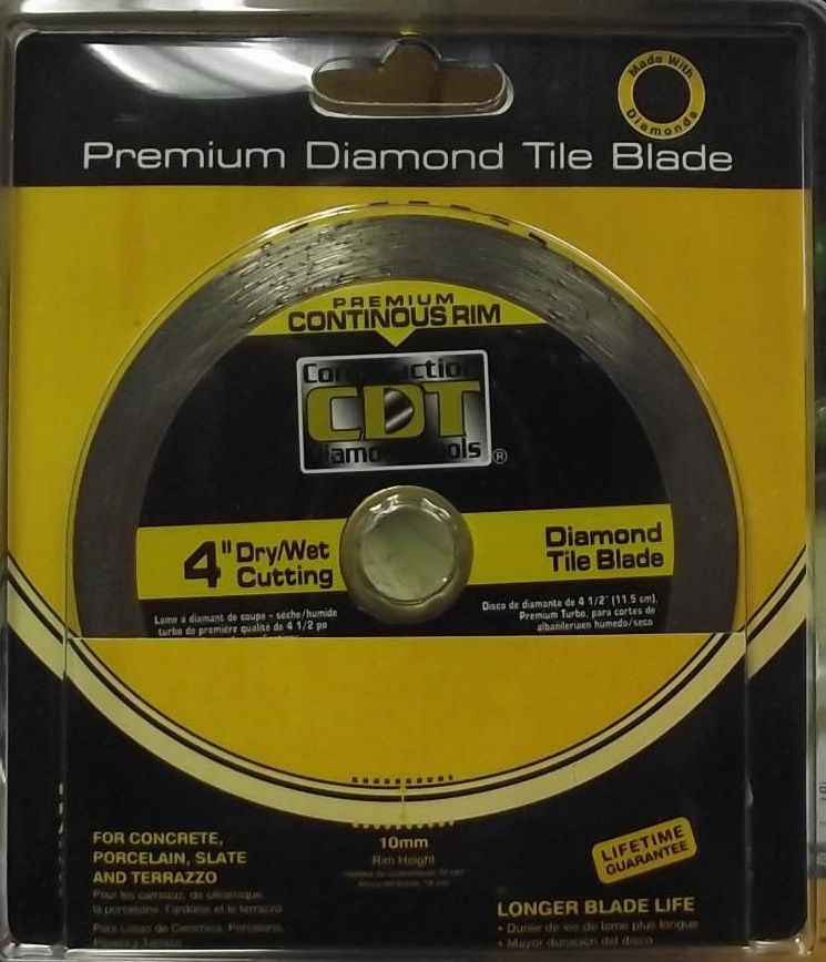 Construction Diamond 92104020 4" Premium Continuous Rim Diamond Saw Blade