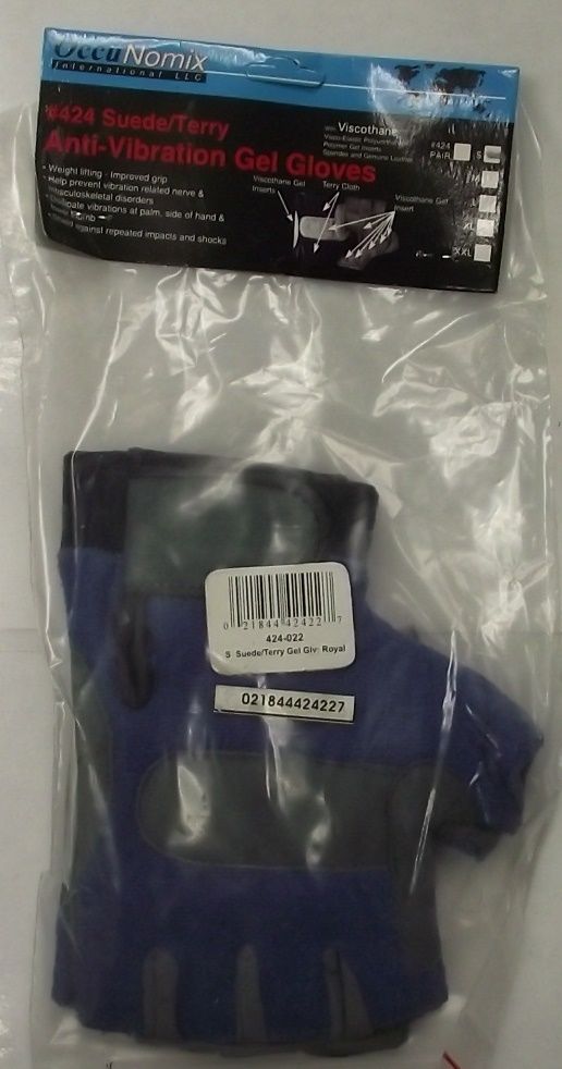 OccuNomix 424-022 Anti Vibration Fingerless Gel Gloves Small