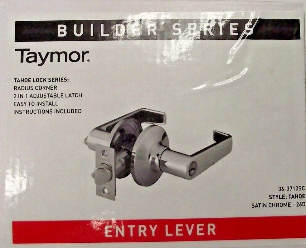 Taymor 36-3710SC Entry Lever Door Lockset Handle Satin Chrome Builder Series