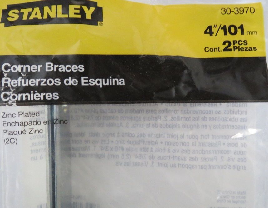 Stanley L-Brackets 4" x 4" 5-Packs 30-3970