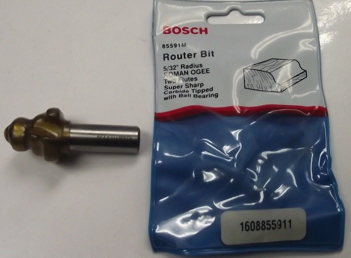 Bosch 85591M 5/32 Radius 1/2-in Shank Roman Ogee Router Bit W/ Ball Bearing USA