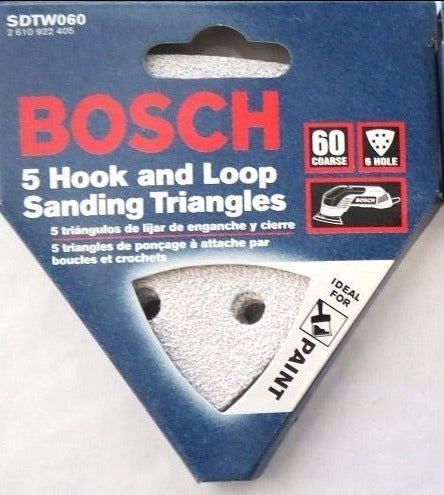 Bosch SDTW060 60 Grit H&L Detail Sanding Triangles White, 5-Pack Italy 2 Packs