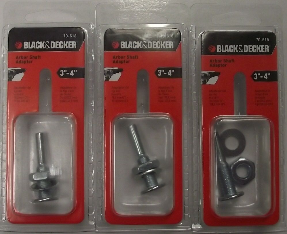 Black & Decker 70-618 3/8" Mandrel Drill Arbor 3" & 4" Cut Off & Wire Wheel 3PKS