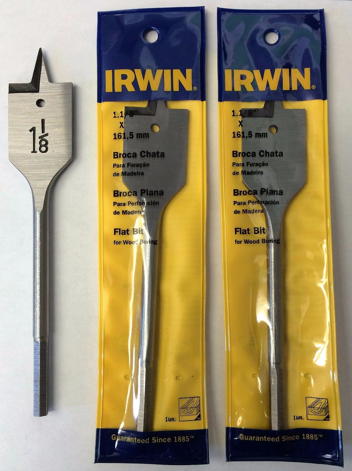 Irwin 1-1/8" Flat Boring Bit IW697 3PCS