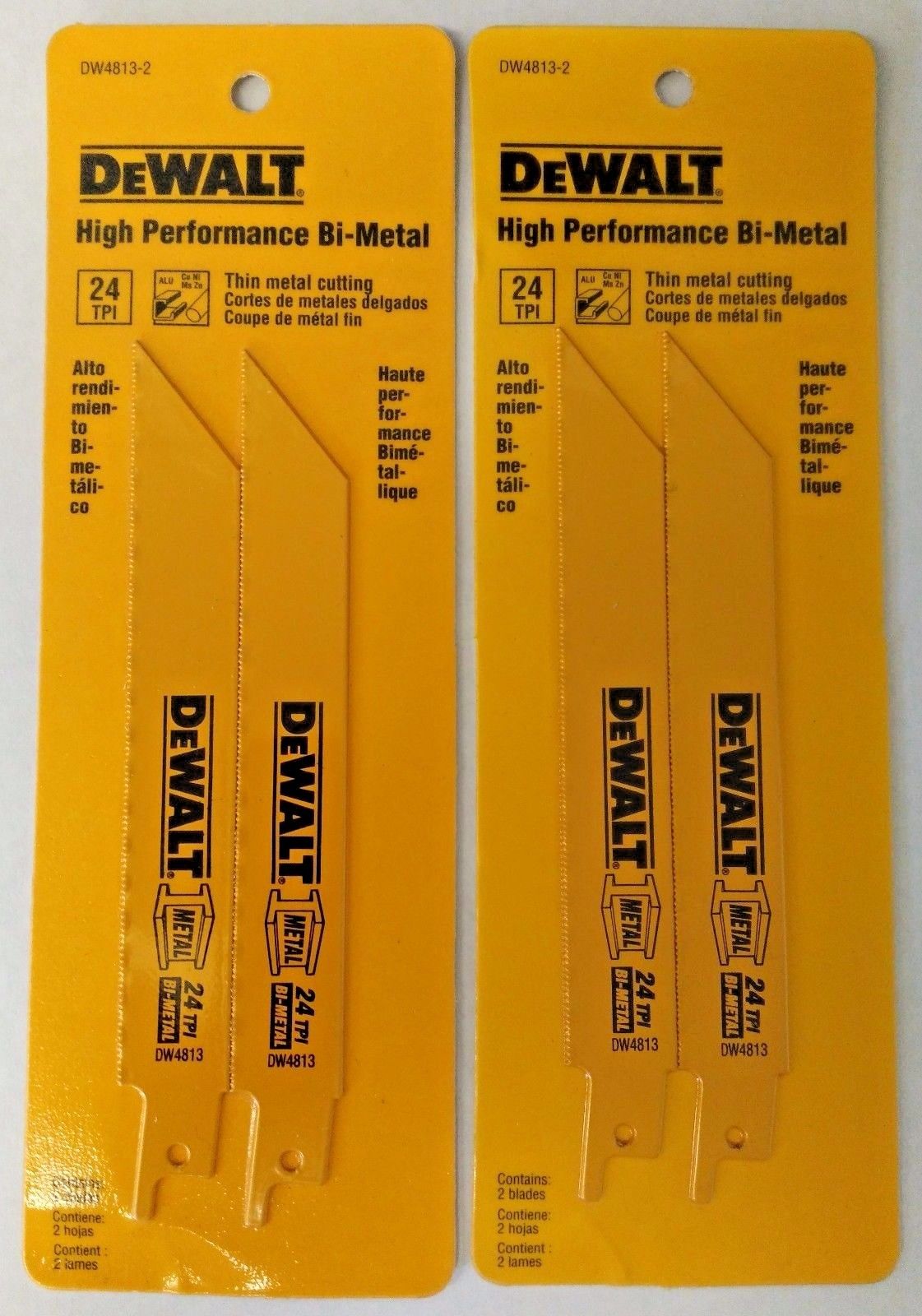 Dewalt DW4813-2 6" x 24 TPI Straight Back Bi Metal Reciprocating Saw Blades 2PKS
