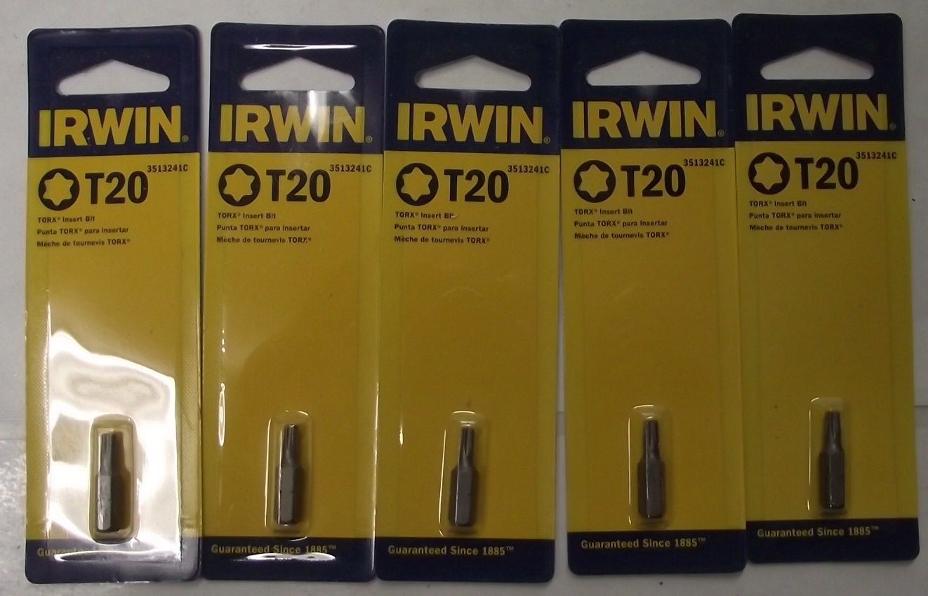 Irwin 3513241C #T20 x 1" Torx Insert Bits 5pcs.