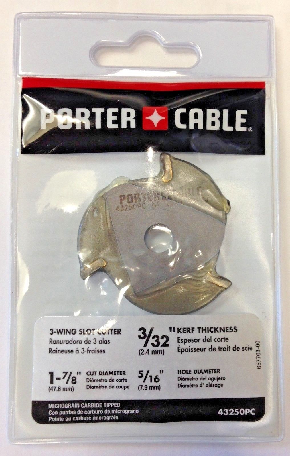 Porter Cable 43250PC 3-Wing Slot Cutter