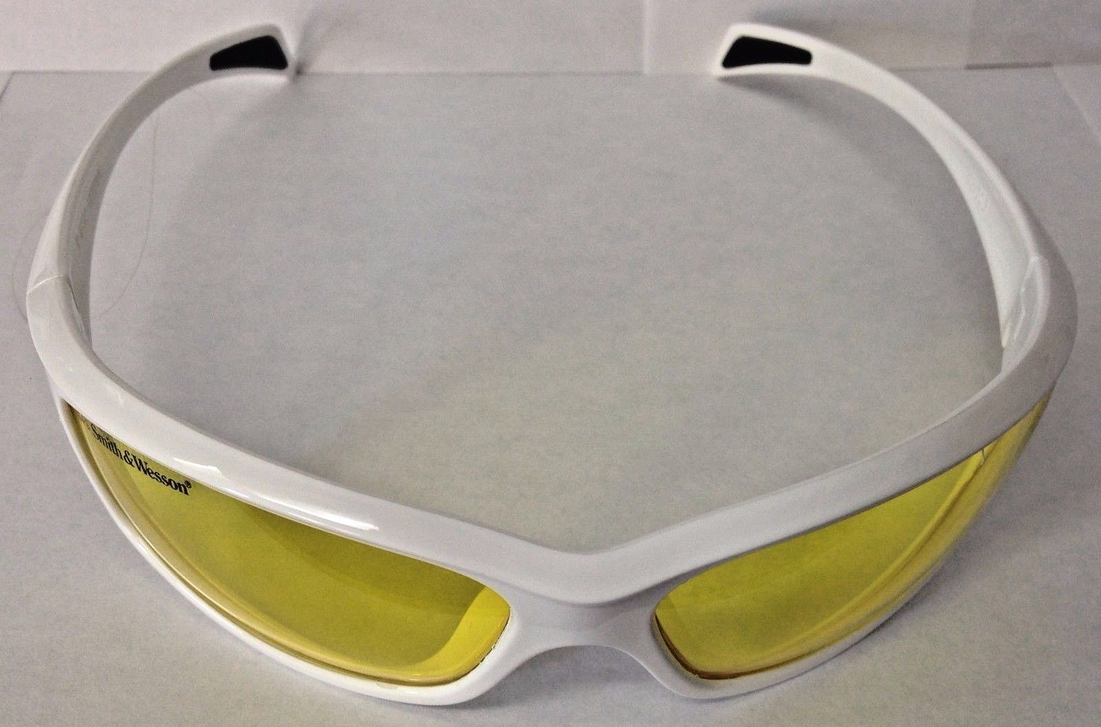 Smith & Wesson SW103-40-ID White Frames Amber Lens Shooting Glasses