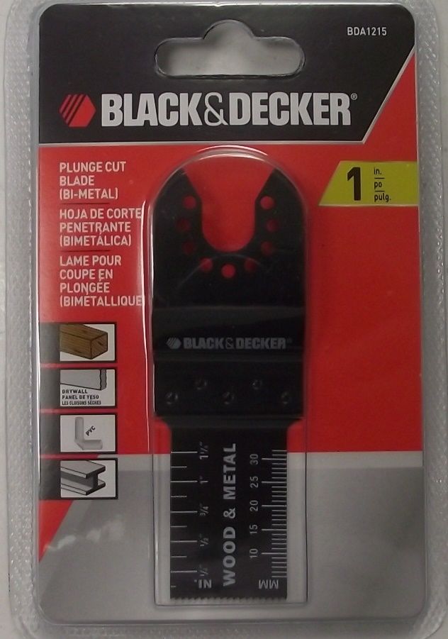 Black Decker BDA1215 Plunge Cut Blade Oscillating Tool Wood Drywall Metal PVC 1"