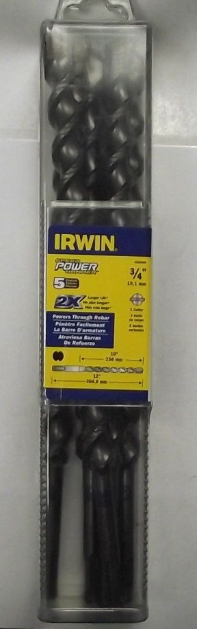 Irwin 4935468 3/4 x 10 x 12 SDS Speed Power Hammer Drill Bit 5pcs.