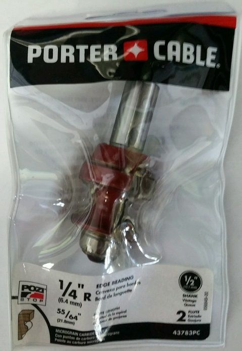 Porter-Cable 43783PC 1/4" Radius Edge Router Bit Beading Ball Bearing 1/2" Shank