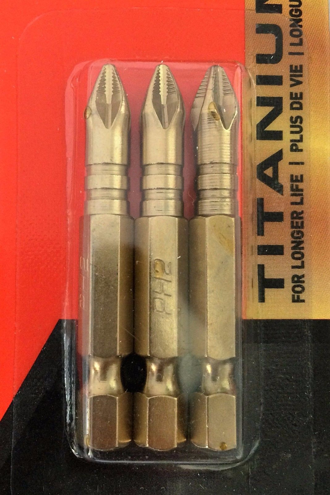 Black & Decker B4300 Titanium #2 x 2" Phillips Bit Tips (3 Packs of 3)