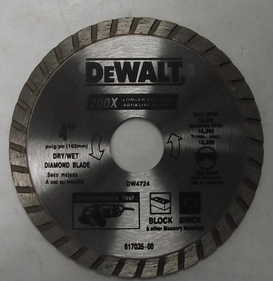 DEWALT DW4724 200X High Performance 4" Cutting Continuous Rim Diamond Saw