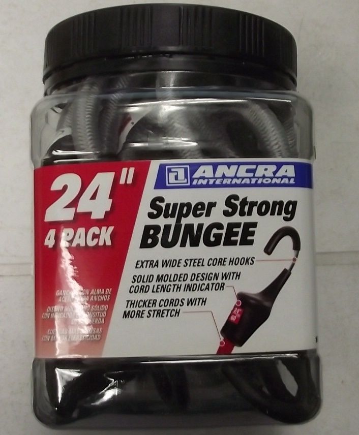 Ancra 95709 Super Strong Bungee Cords Gray 4-Pack 24-Inch