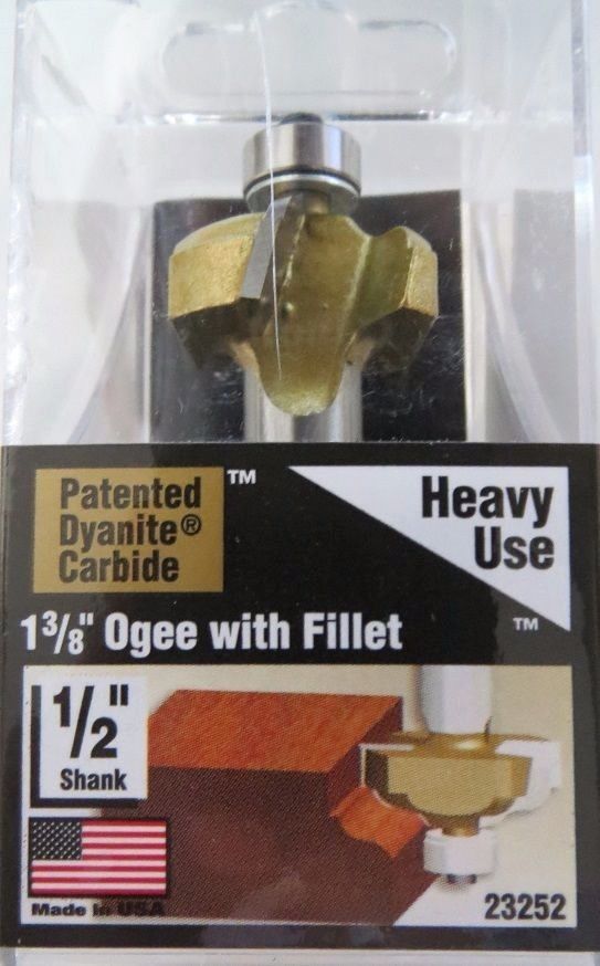 Vermont American 23252 ½" Carbide 1-3/8" Ogee With Fillet Router Bit USA