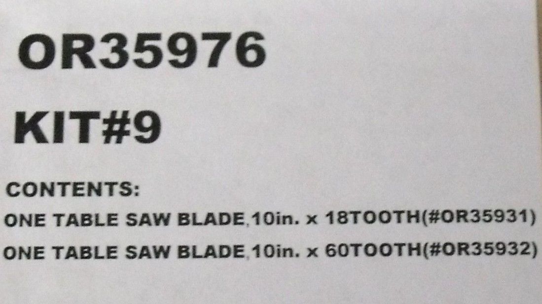 Craftsman 35976 10 x 60T & 10 x 18 T Carbide Saw Blade 2 Blades