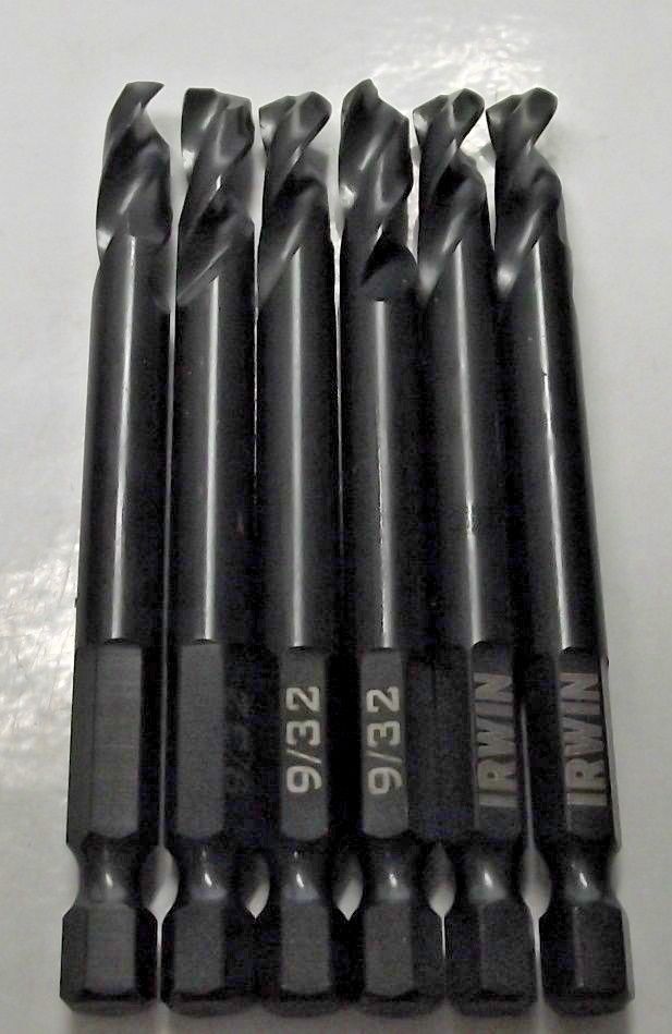 IRWIN 1870976 9/32" Hex Impact Drill Bit 6-Pack