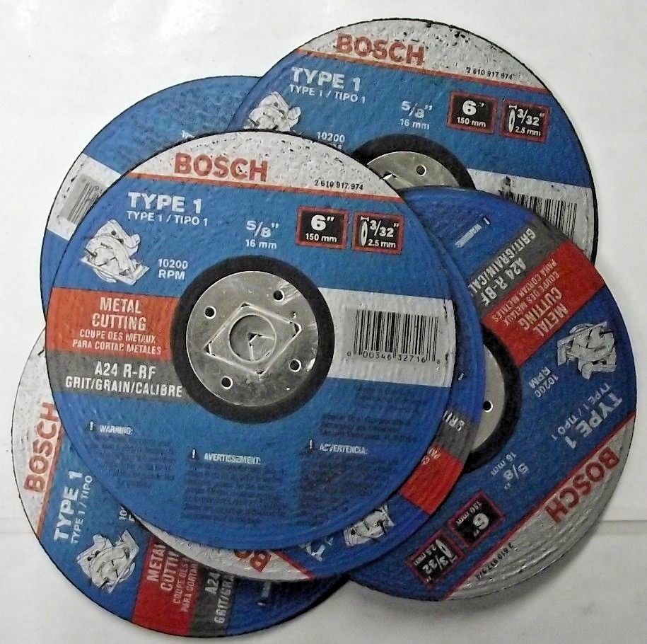 Bosch 2610917974  6" x 3/32" Metal Cutting Wheels 5/8" Arbor Germany 10 Pack
