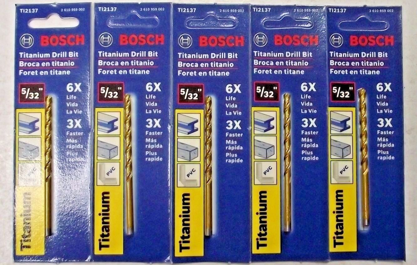 Bosch TI2137 5/32" Titanium Jobber Drill Bit 5 Packs