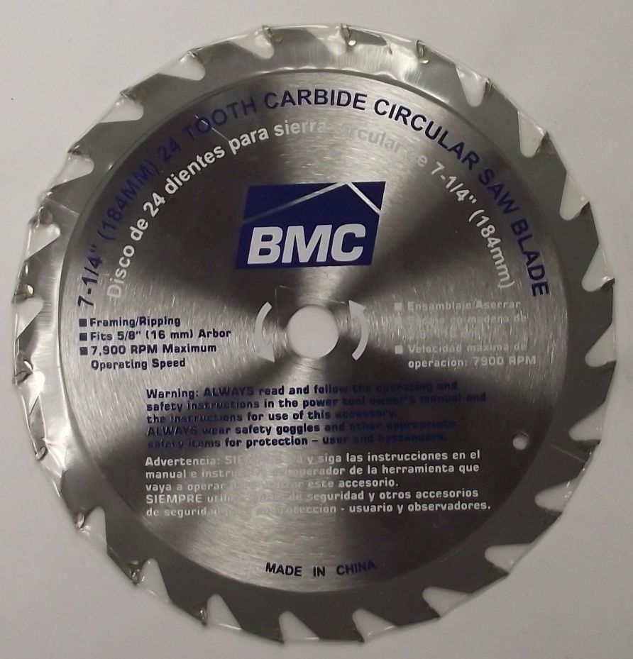 BMC SI2183221 7-1/4" x 24 Tooth Carbide Circular Saw Blade