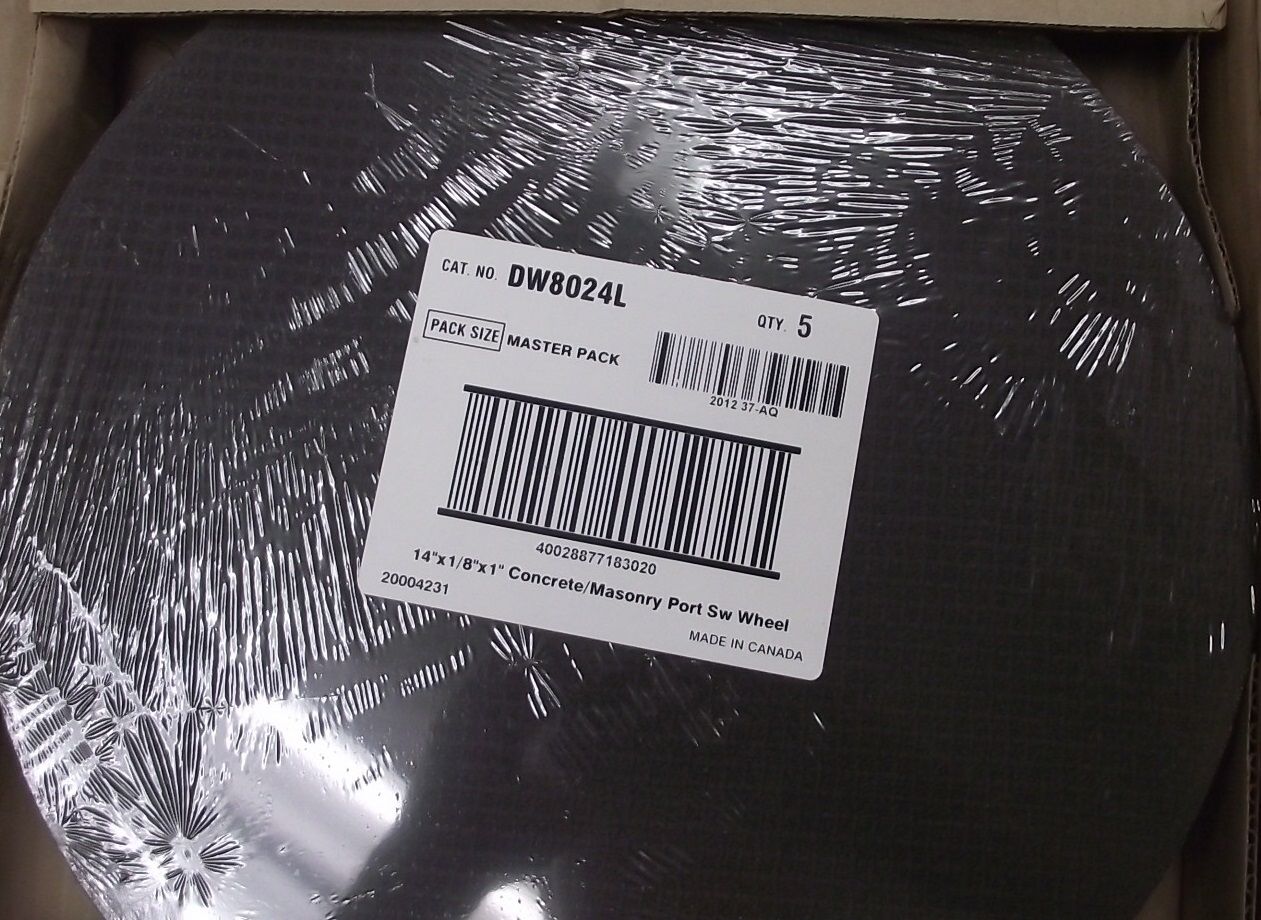 DEWALT DW8024L 14" x 1/8" x 1" Concrete Cutting Cut-Off Wheel 5pcs.