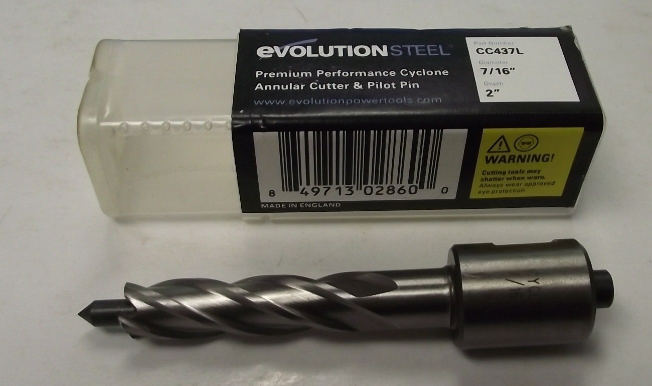 Evolution CC437L CYCLONE Annular Cutter Bit 7/16" Diameter Pilot Pin England