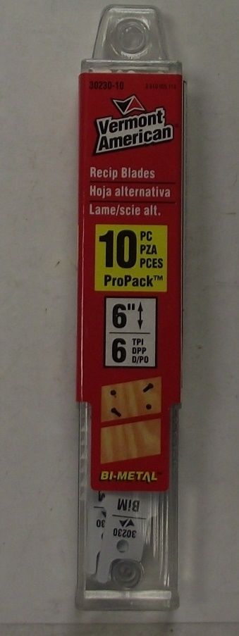 Vermont American 30230-10 6" x 6tpi Bi-Metal Recip Saw Blades 10pk