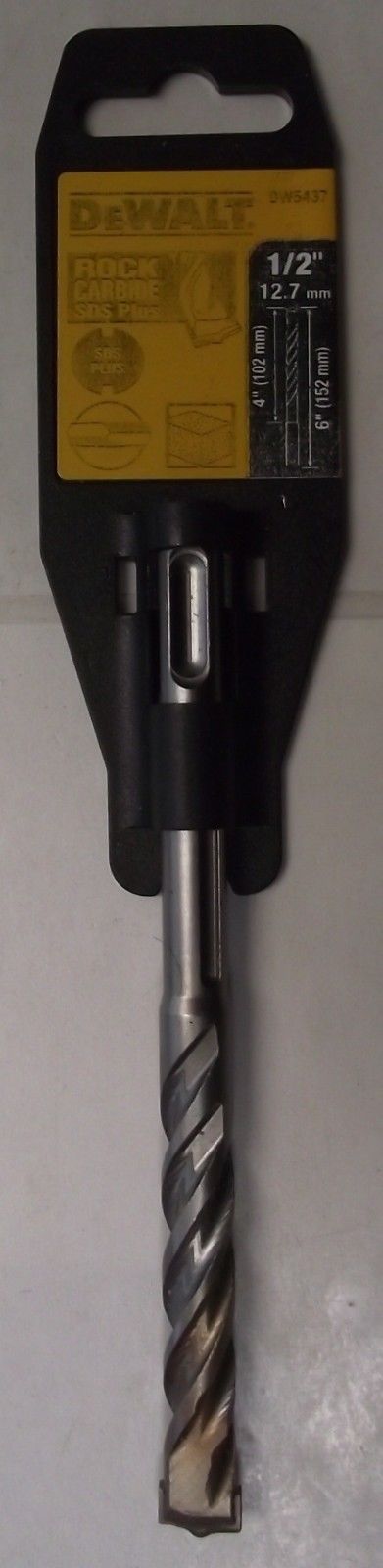 DeWalt DW5437 1/2" x 4" x 6" Solid Rock Carbide SDS-Plus Drill Bit Germany