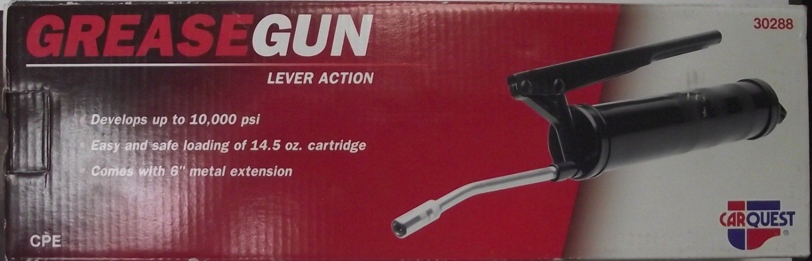 CarQuest 30288 Lever Action Grease Gun Up To 10,000 PSI