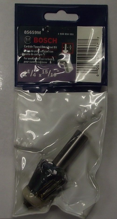 Bosch 85659M 1-1/4" Carbide Tipped Bevel Bowl Bit Router Bit 1/2" Shank