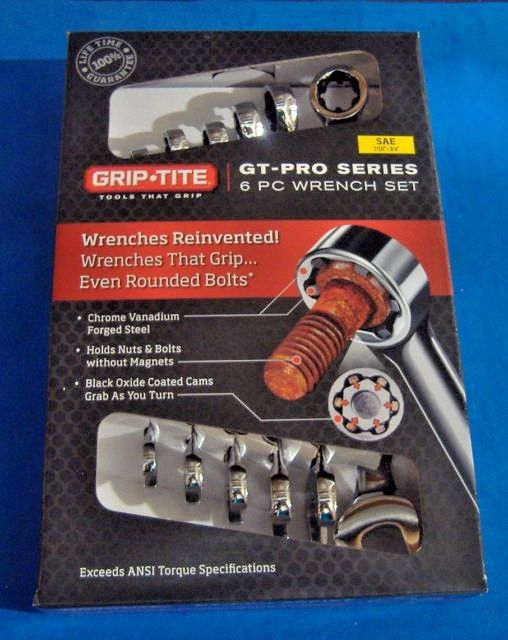 Grip-Tite 00515 6 Piece GT-Pro SAE Wrench Set Tool Open End Chrome Vanadium